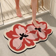 PEONIST 花朵室內裝飾地墊, 粉紅色