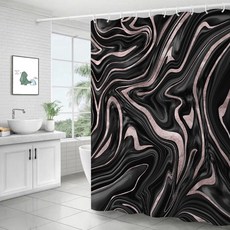 北歐簡約浴室浴簾 Type3 180 x 180 cm L56, Type 3, 1個