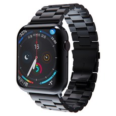 miaK Apple Watch金屬錶帶 42/44/45mm適用, 黑色