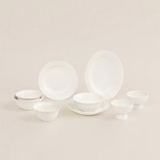 ERATO ESTY 霧面新婚夫婦兩人份餐具組 9p, 白色, 1套, 飯碗 2p + 湯碗 2p + 圓盤 2p + 橢圓盤 + 碗 2p