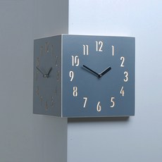 Time Deco Corner 雙面掛鐘 220 x 220 x 30 毫米, 藍色