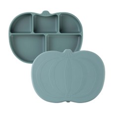 cucopama 孩童南瓜造型餐盤, 餐盤+蓋子, 草本綠