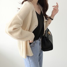 JENIT 女款素色鈕扣針織開襟外套