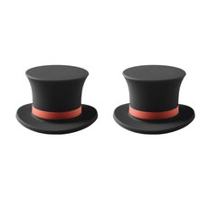 矽膠葡萄酒威士忌瓶塞 魔術帽, 黑色, 2個