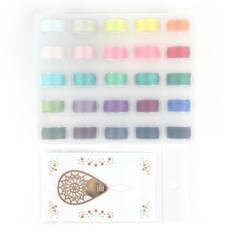 JSTrading 가정용 미싱 보빈 밑실 25종 + 케이스 + 실끼우개 세트, 혼합컬러, 1세트