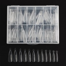 尖頭延長甲片組 5款 14入, 單色, 1套