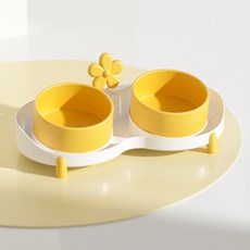PASTEL PET 多功能寵物雙碗, 1個, 黃色