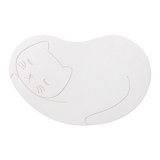 Nanolabo UB可愛貓咪珪藻土地墊 日本製造 吸水速乾 抗菌消臭 調節濕氣 冬暖夏涼, 1個, White