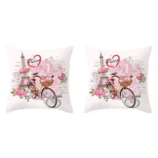 法式氛圍玫瑰圖案復古風格抱枕套 2p