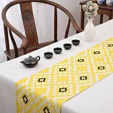 PDS 홈 고풍스러운 패턴의 테이블 러너, 01, 32 x 260 cm