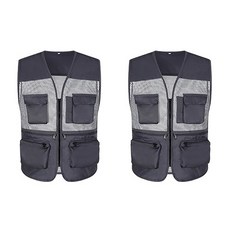 Block Mart 多口袋工地背心 深灰色, 2個