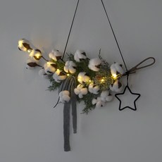 BLOOMING&ME 乾燥棉花球掛環+可拆式迷你燈串 10燈, 混色