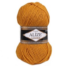 alize Lanagold系列編織毛線, 645 芥末黃色, 1捆