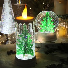 真心設計雪花胡椒聖誕樹圓形蠟燭水球, 56綠樹圓形情調燈