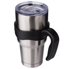 附手把杯套不鏽鋼保溫杯, 銀色, 1組, 900ml