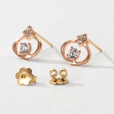 새미쥬얼리 여성용 14K 스핑 큐빅 일자침 귀걸이 + 쇼핑백