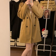 루나걸 여성용 바이나 모직 코트 L24WCT100439