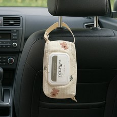 깨비다 차량용 2in1 걸이형 대용량 물티슈 케이스, 곰돌이, 1개