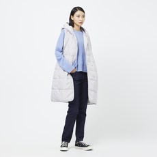 JAJU 女款輕量長版填充背心