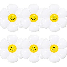 미미파티 생일 파티 이벤트 스마일 데이지 꽃 풍선 중형, 혼합색상, 6개