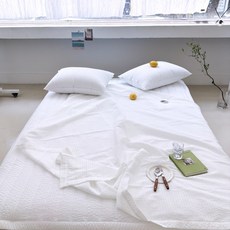 LucidSleep 海洋泡泡紗夏季雙層被, 白色