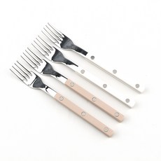 보겐 마르송 실버 커트러리 티포크, 화이트, 다크베이지, 4개