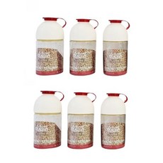 紅色蓋子穀物收納瓶 6入, 混色