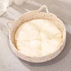 케리빙 고양이 숨숨집 바구니 방석, 화이트