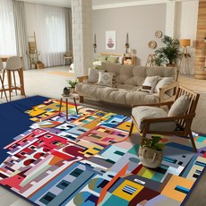 LEEJUNG 聖托里尼帆布藝術方形地毯