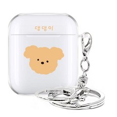 LOWWIN AirPods 1/2代印花耳機保護殼, 單品, 大當棕透明