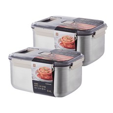 LocknLock 樂扣樂扣 泡菜專用不鏽鋼手提保鮮盒 NLST885BS2, 2個, 9.4L