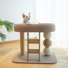 Qilci 貓咪高級質感簡約貓跳臺, 棕色, 1個