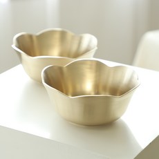 Nothyang 方字鍮器花朵刨冰碗 大, 2個, 金色