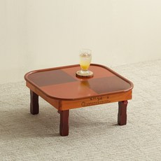 Joeunworld 民俗鄭橢圓桌 510 x 510 x 220 mm, 紅色的