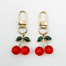 젤루나 레드 체리 과일 가방고리 열쇠키링 Y-32 2p 세트