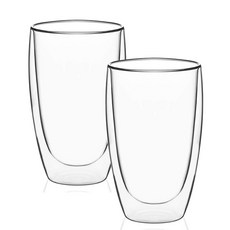 Euiwa女士耐熱雙層玻璃杯 650ml, 單色, 2個