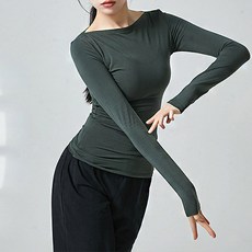 스포츠플로우 여성용 얇은 시스루 느낌 긴팔 요가복