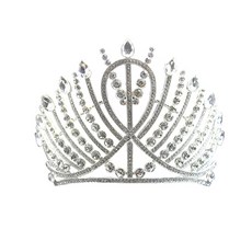 LUNAGLAM 歐式華麗女王裝飾珠寶自助婚紗皇冠 WC825, 銀色, 1個