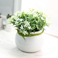 Garden in the City 人造花星星花圈中心裝飾品, 白色的, 1個