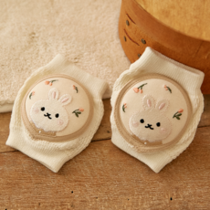 Romomtics 嬰幼兒高級刺繡三重氣墊護膝 2入, 1套, 愛心花朵