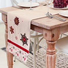 The Flow Company 北歐風格聖誕雪花桌旗, 單一顏色, 35 x 180 cm, 1個