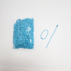 마다꾸미 볼체인 컬러군번줄 줄구슬 12cm, 하늘색, 50개