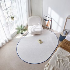 아담데코 믹스매치 포인트 라인 워셔블 타원형 러그