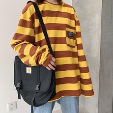 오버핏 스트라이프 임산부 단가라 긴팔 빅사이즈 티셔츠