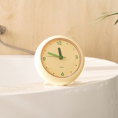 mooas 棉花糖靜音防水浴室時鐘, 奶油黃