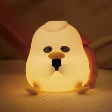 무선 밝기 조절 타이머 휴대폰 중독 판다 오리 무드등, 화이트