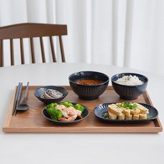NICOTT 原木自然風長方形托盤, 混色, 4個