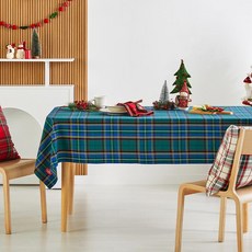 Modern House 蘇格蘭格紋桌布, 綠色, 1個, 120 x 220 cm