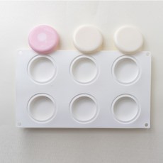 AngleThing 圓線扁圓6孔矽膠模具, 單色