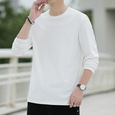 남성용 DM 미니멀 스탠다드핏 긴팔티